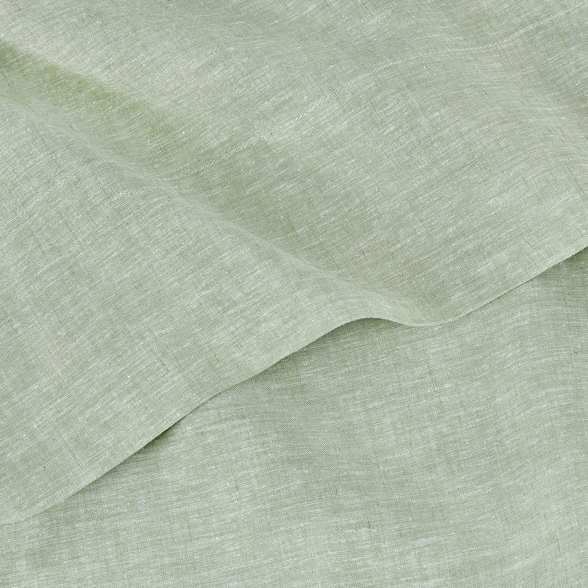 Texture Detail Of Linen Eucalyptus Flat Sheet In Pistachio