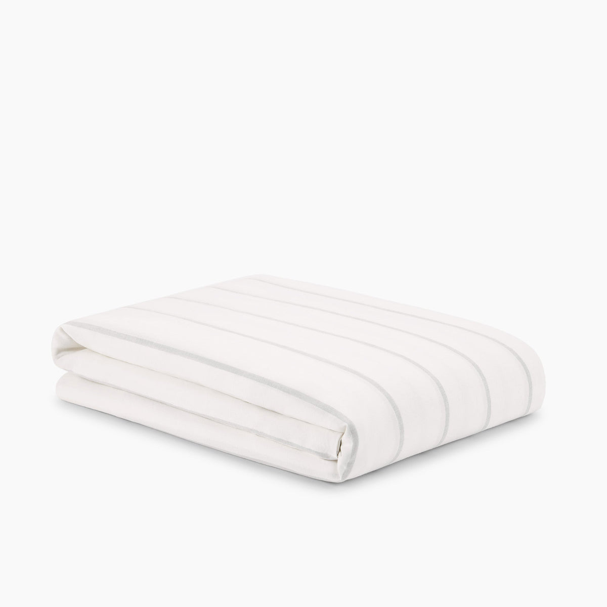 Linen Eucalyptus Flat Sheet In Glacier Stripe