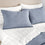 Linen Eucalyptus Pillowcase Set In Glacier Stripe On Bed