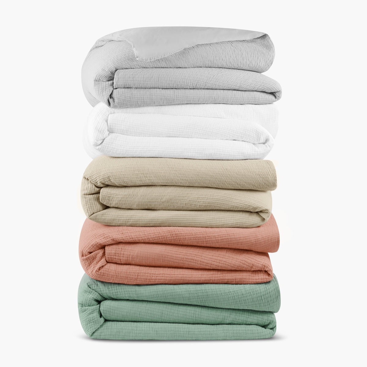 crinkle duvet stack organic cotton