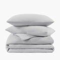 light gray crinkle duvet shams set organic cotton