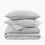 light gray crinkle duvet shams set organic cotton