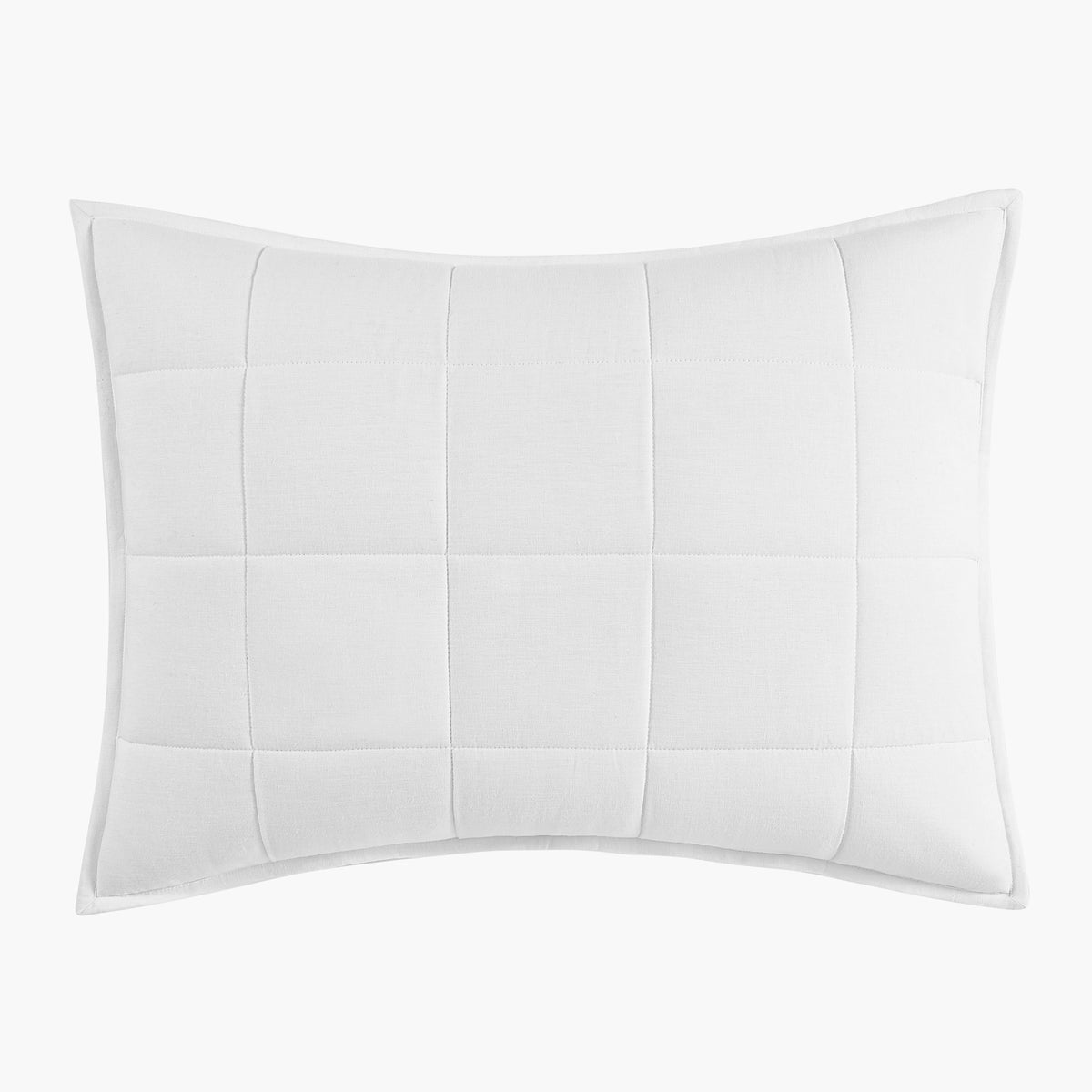white linen eucalyptus box quilt pillow sham