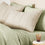 natural stone linen eucalyptus box quilt pillow shams with pistachio sheets