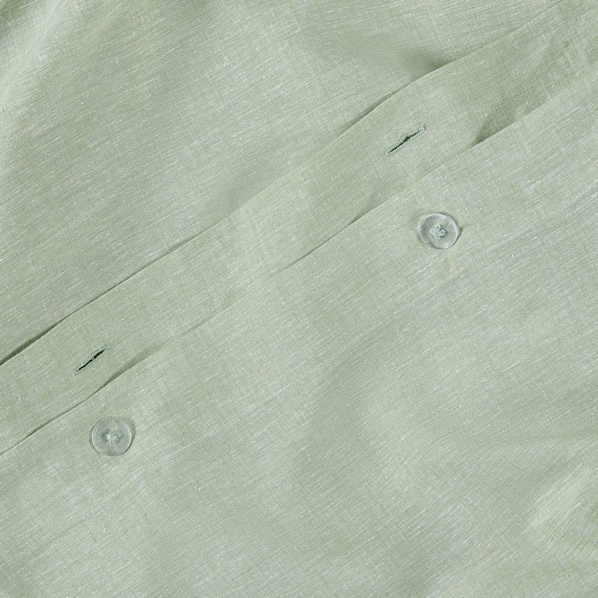 pistachio green linen eucalyptus duvet cover button closure