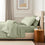 pistachio green linen eucalyptus duvet cover and shams