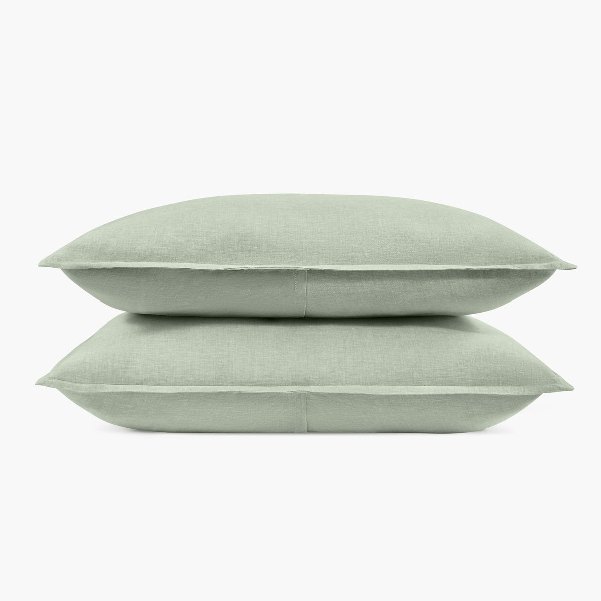 pistachio green linen eucalyptus pillow shams
