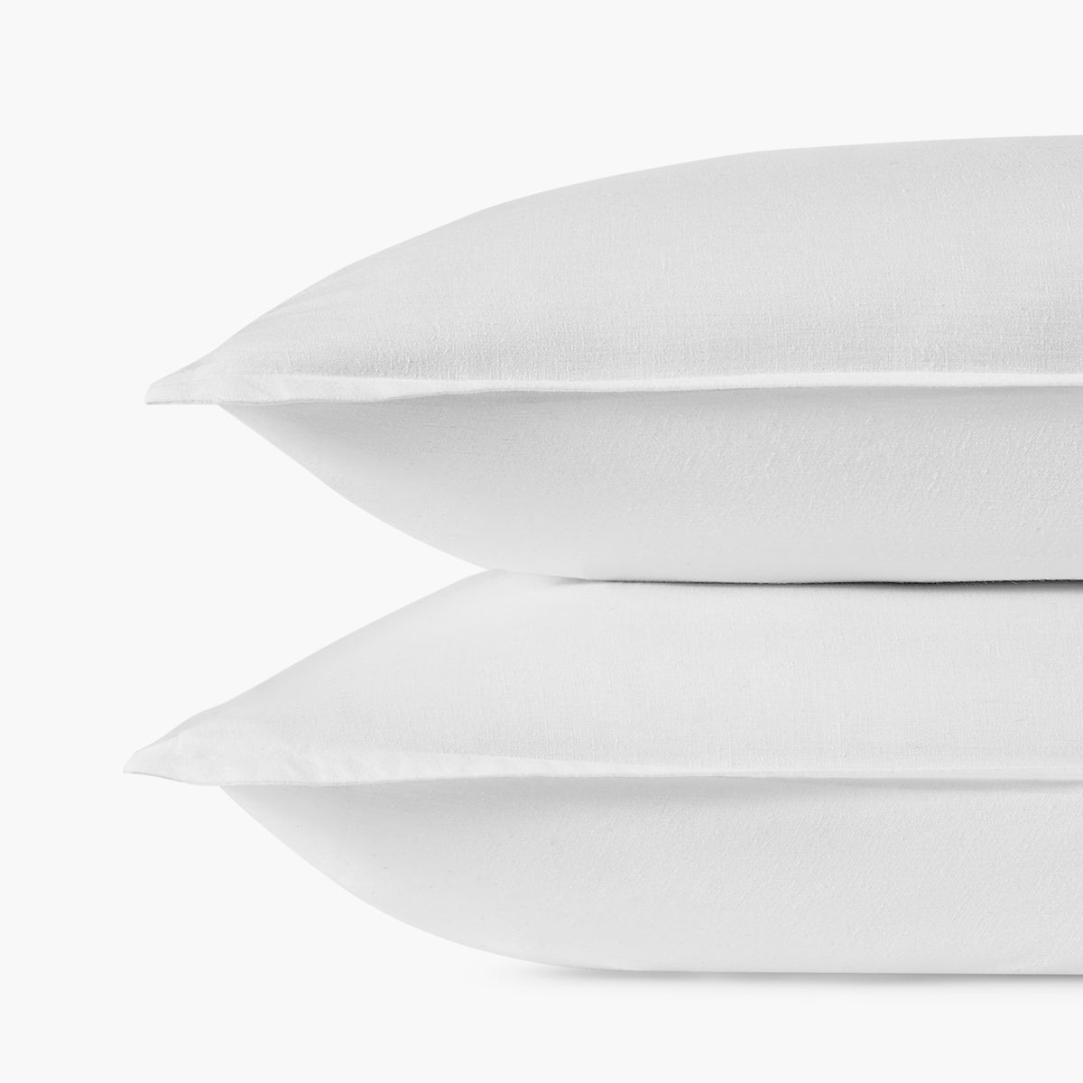 white linen eucalyptus pillow shams