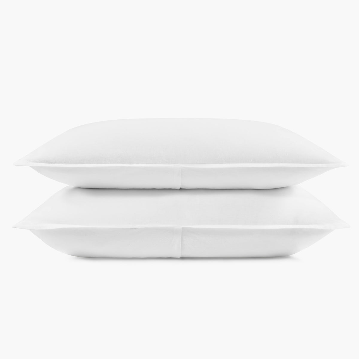 white linen eucalyptus pillow shams