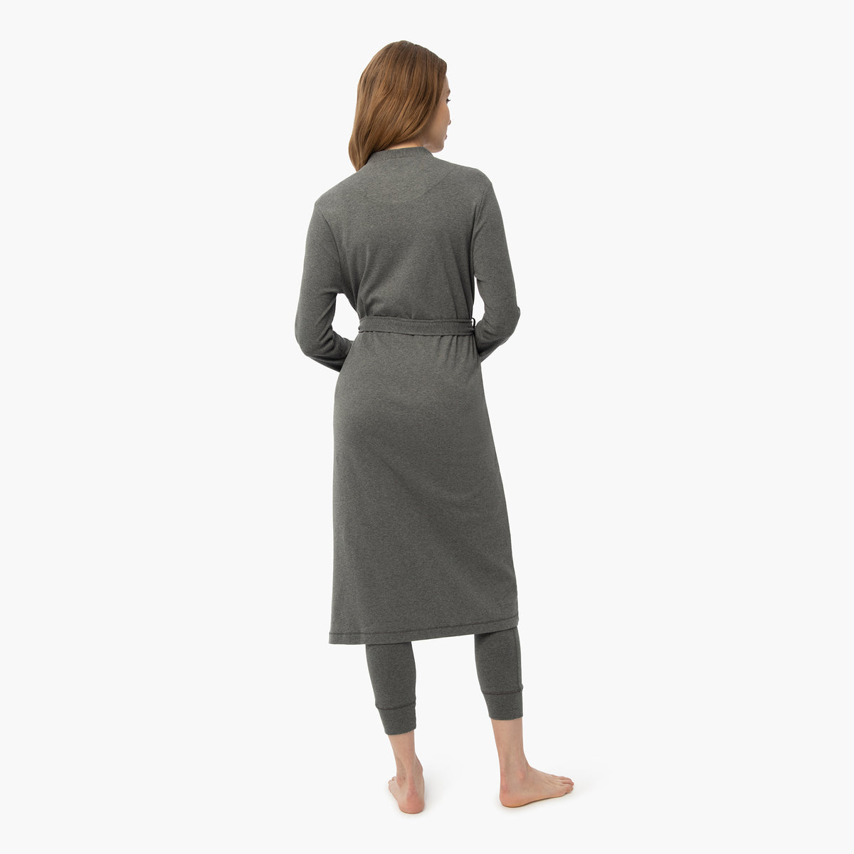 organic cotton charcoal gray lightweight robe
