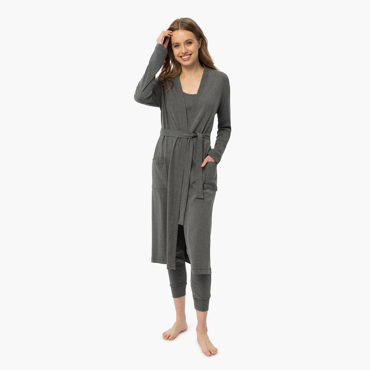 Organic Cotton Robe - Charcoal Gray · Under The Canopy