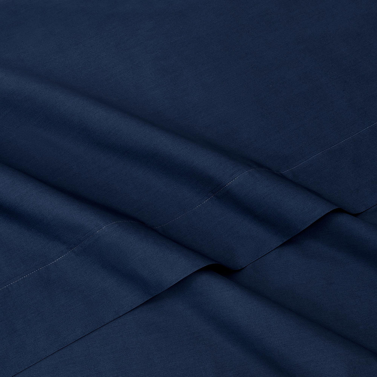 organic cotton percale duvet set deep sea blue detail