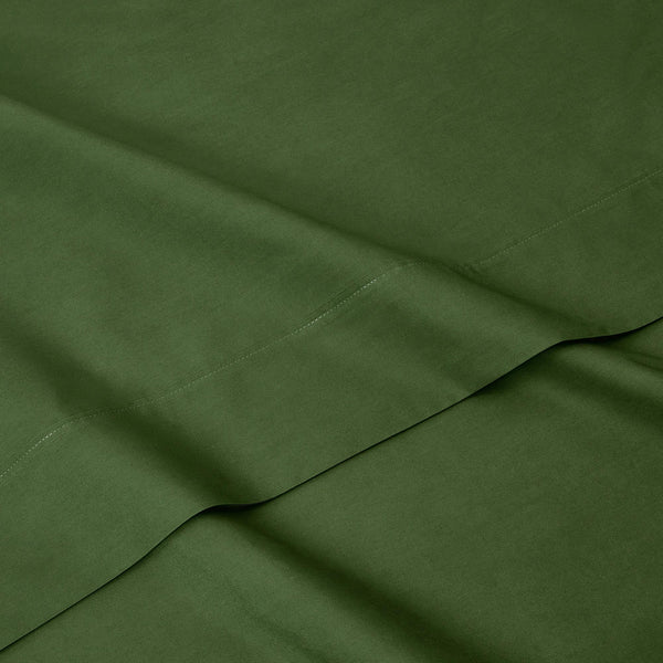 organic cotton percale duvet set forest green detail