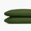 organic cotton percale pillowcase set forest green detail
