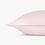 organic cotton sateen euro sham pale pink detail