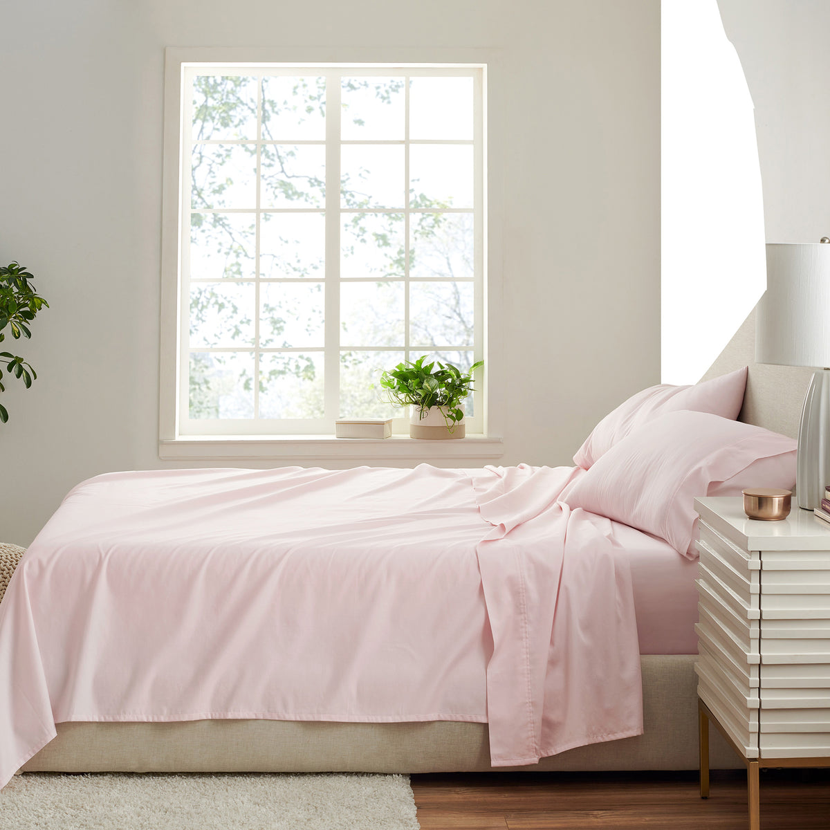 Organic Sateen Sheet Set - Pale Pink · Under The Canopy