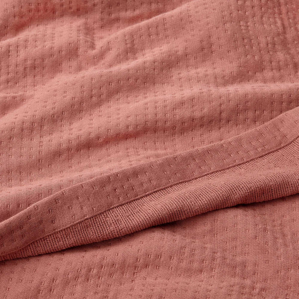 organic matelasse blanket clay detail