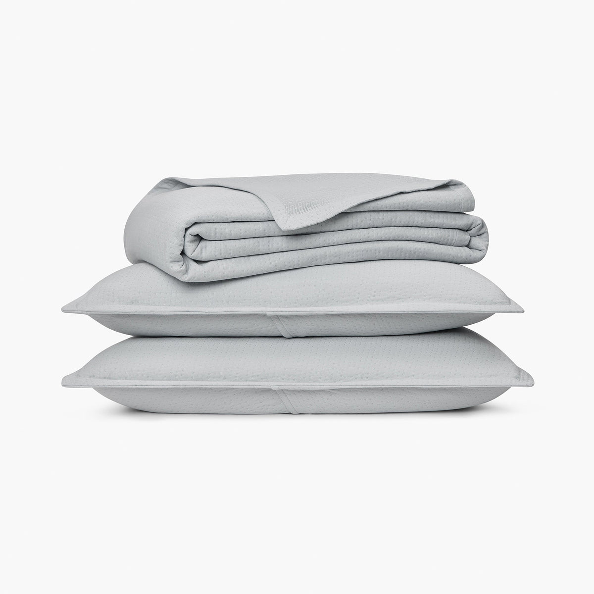 Organic Matelasse Blanket - Light Gray