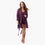 organic short lounge robe grape