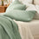organic cotton crinkle matelasse sage green pillow shams 