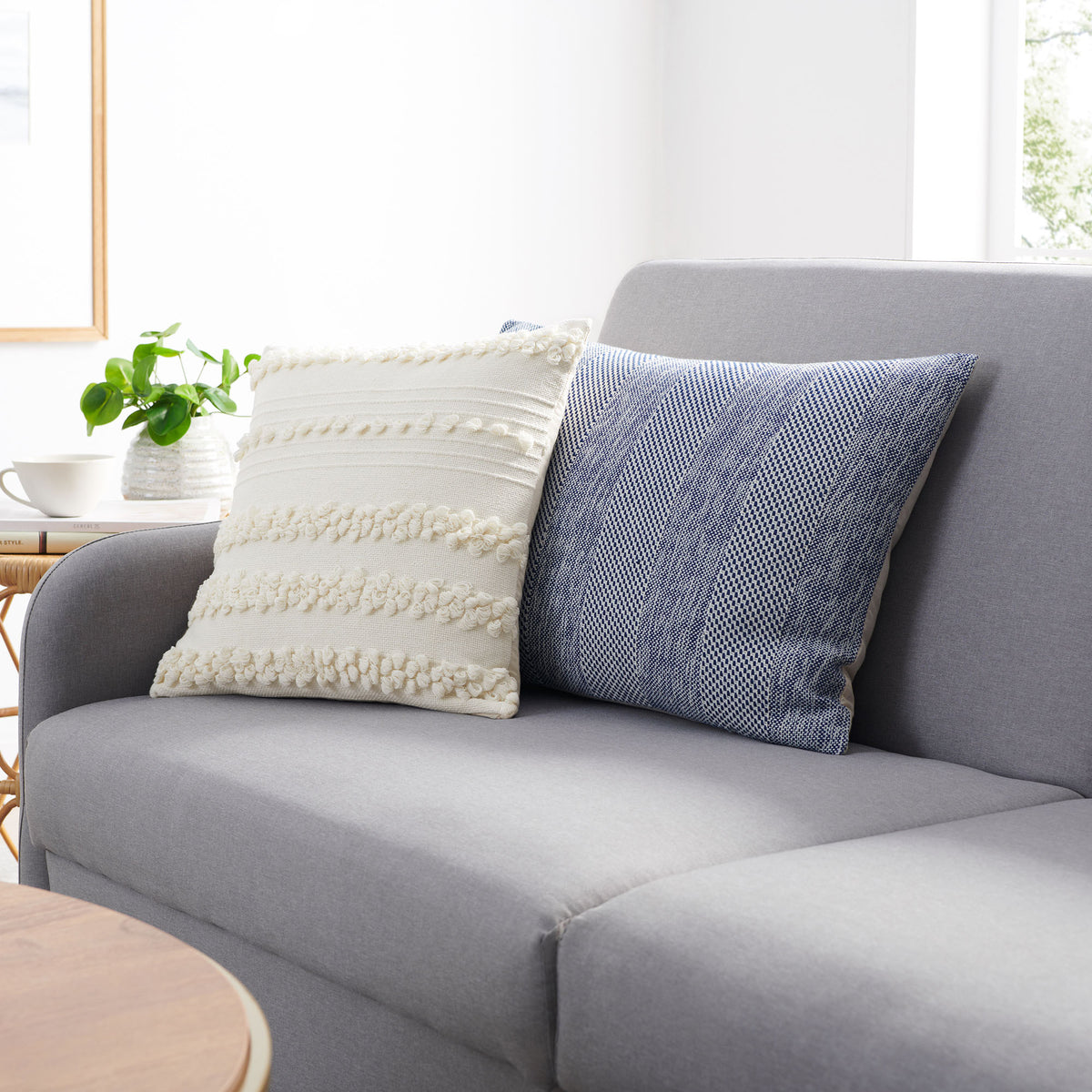 Woven Textured Handmade Pillow - Blue Quartz