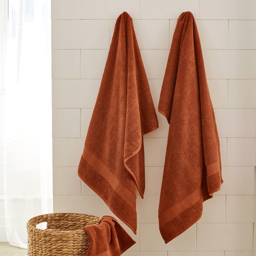 Under The Canopy Classic Organic Towel - Rust, Rust / Bath Towel Bath Towel Rust