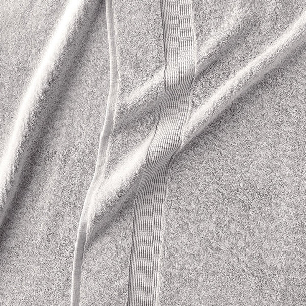 classic silver gray organic cotton 650 GSM bath towels detail