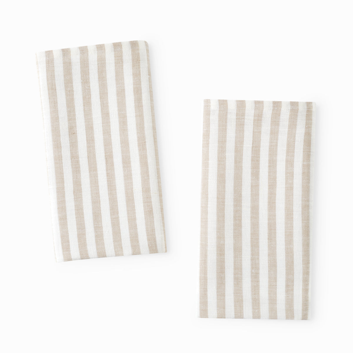 Unbleached cotton stripe fabric, sturdy strong off-white, cream