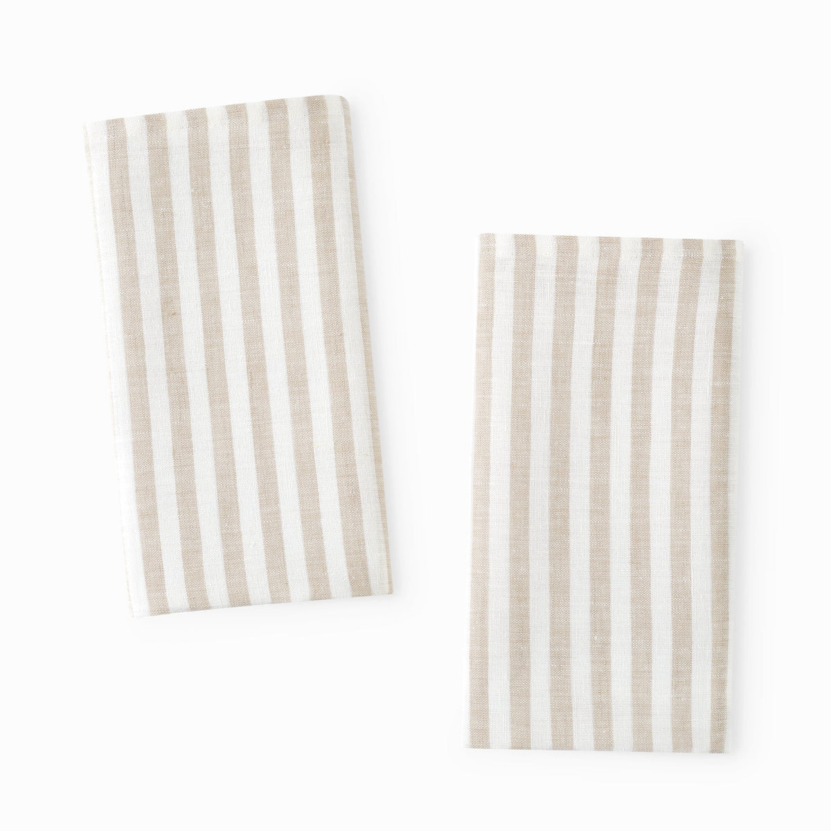 100% Linen Kitchen Tea Towel in Side Check Stripe White/Blue - THE BEACH  PLUM COMPANY