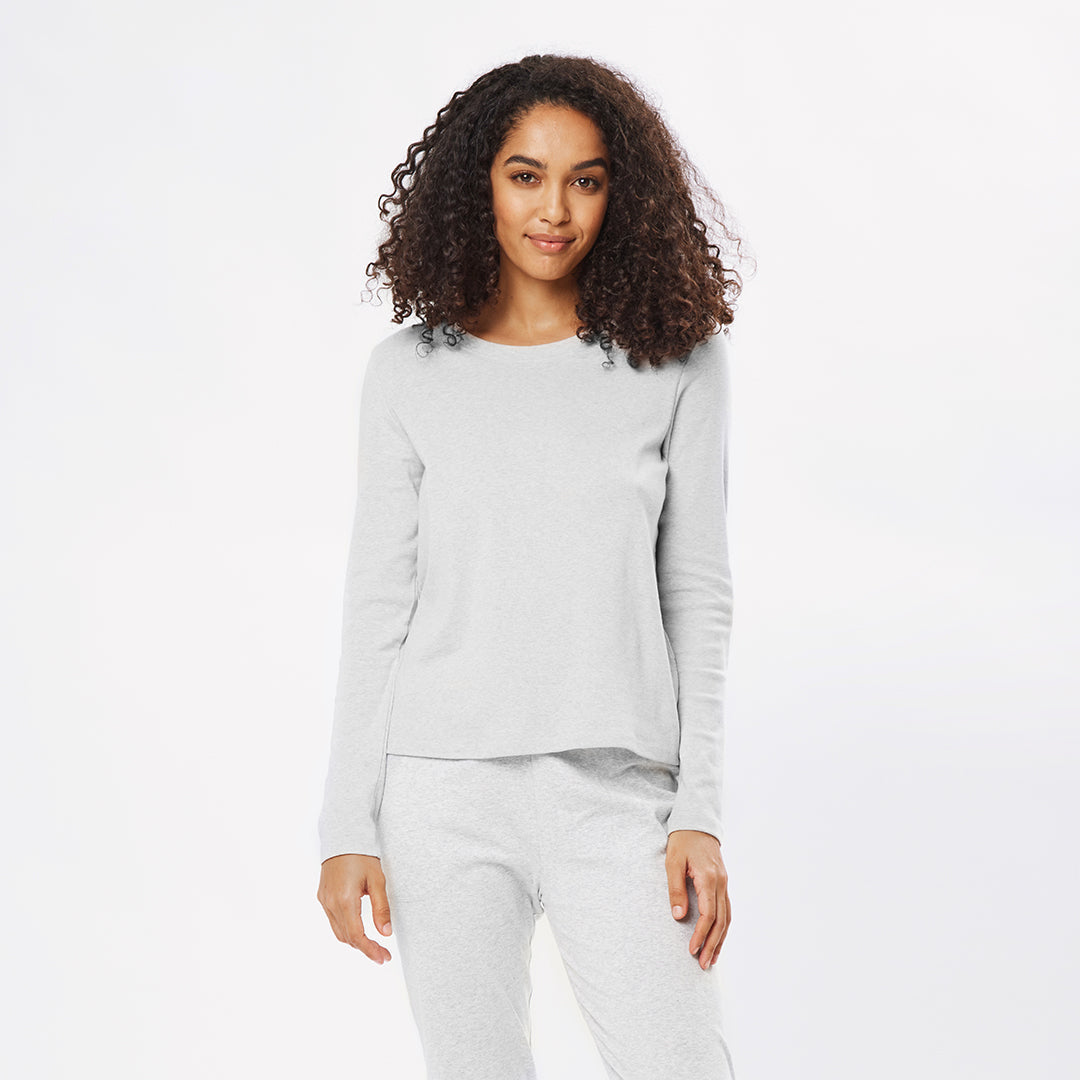 Organic Long Sleeve Tee - Light Gray