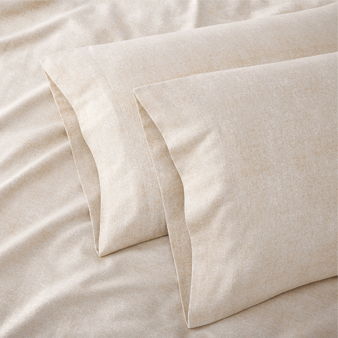 organic cotton bedding natural heathered linen flannel pillowcases 