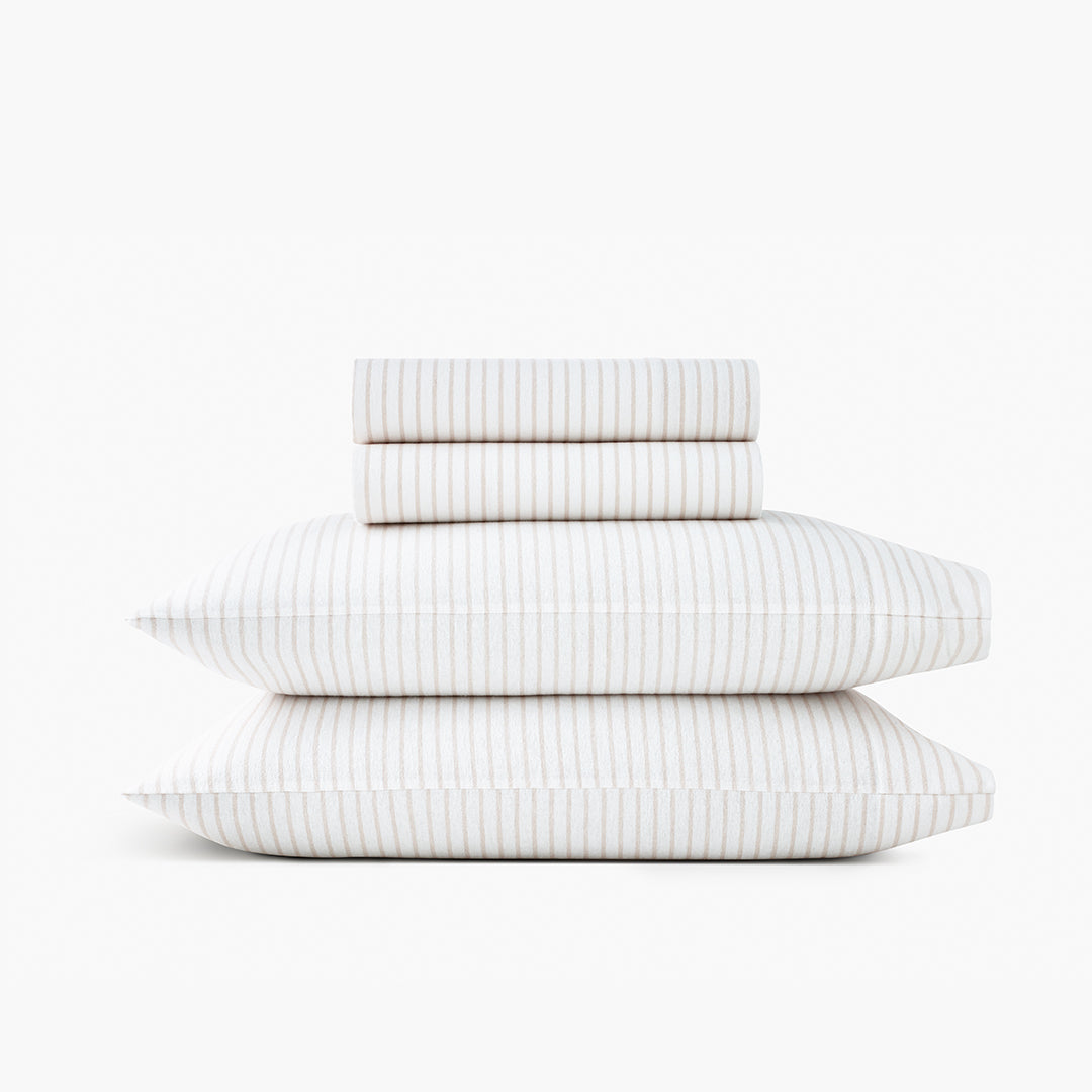 Under The Canopy Organic Flannel Sheet Set - White White / Queen