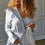 organic cotton loungewear lightweight light gray robe