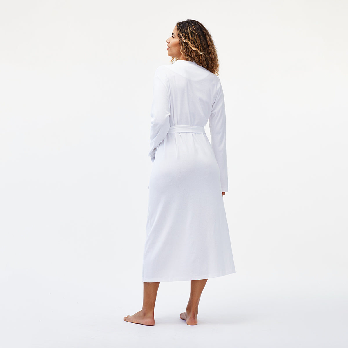 organic cotton loungewear lightweight white robe 