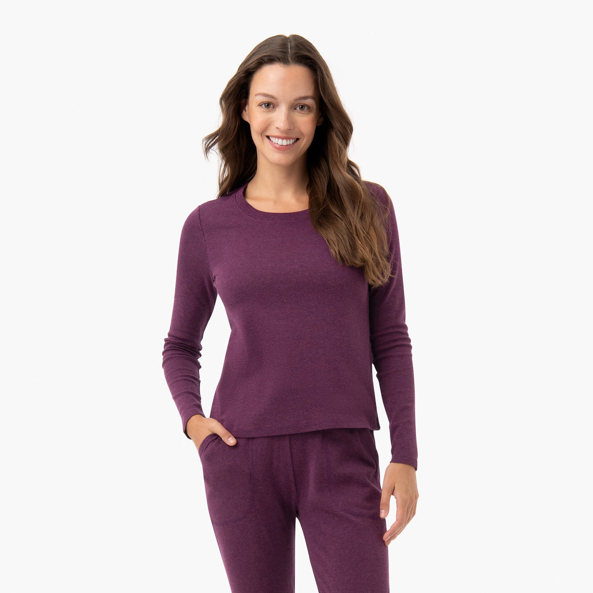 organic long sleeve tee grape