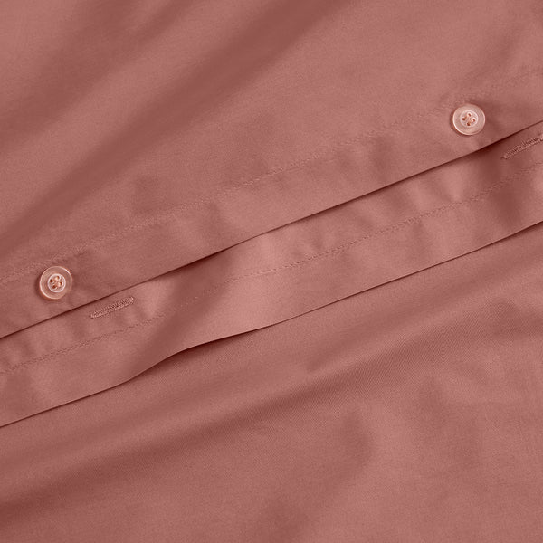 organic cotton percale clay red duvet cover pillow shams set