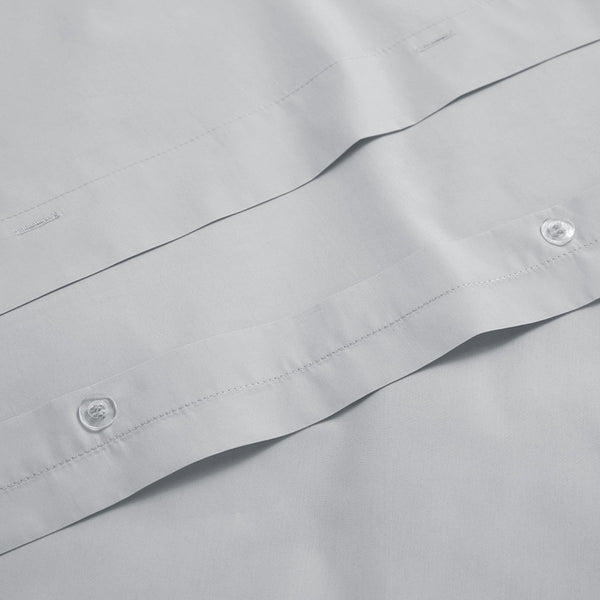 organic cotton percale oyster gray duvet cover pillow shams set