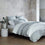 organic cotton percale oyster gray duvet cover pillow shams set