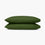 organic cotton percale pillowcase set forest green
