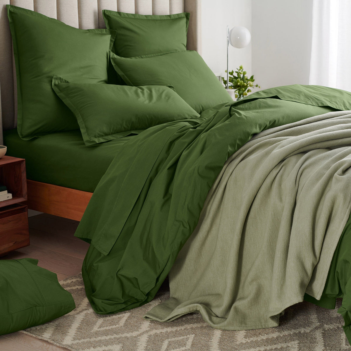 Moss Green Sheet Set Comfy Solid Sateen