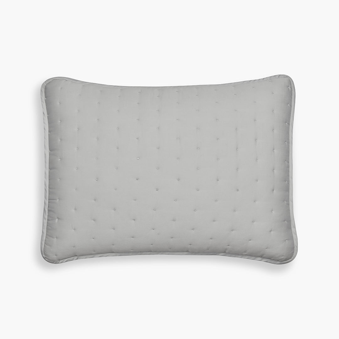 organic cotton bedding quilted oyster gray pillow sham set