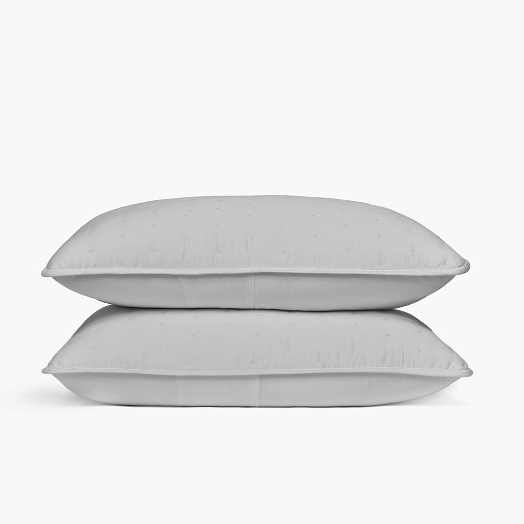 organic cotton bedding quilted oyster gray pillow sham set