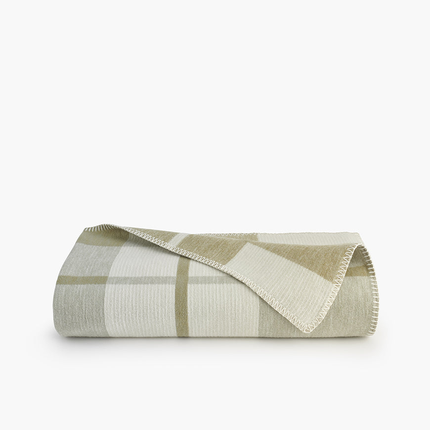 organic cotton wool throw blanket green tartan plaid