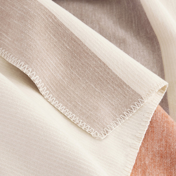 organic cotton wool throw blanket sedona stripe detail