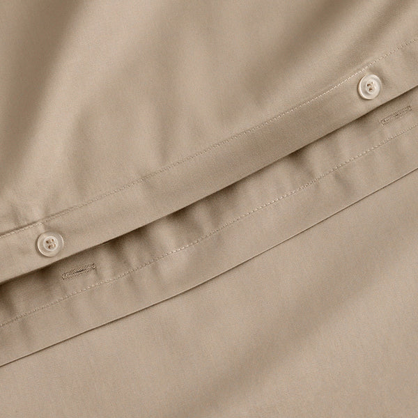 organic sateen duvet cover set beige detail