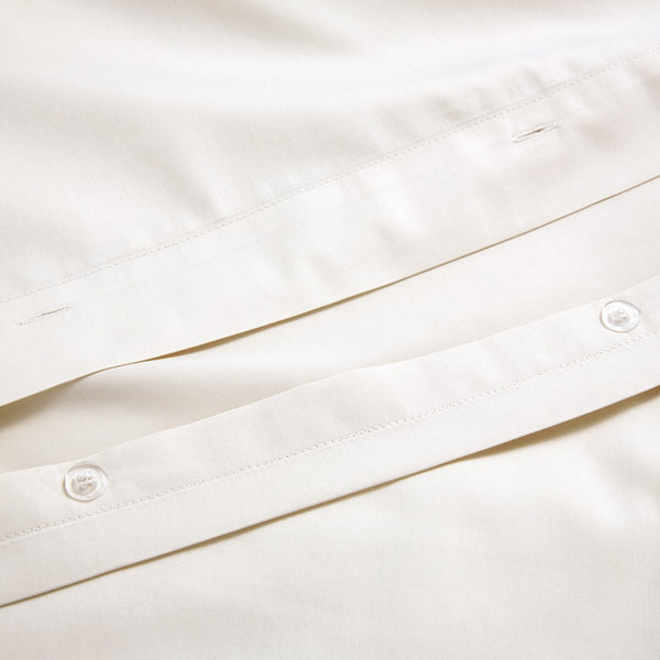 organic sateen duvet cover set cream detail