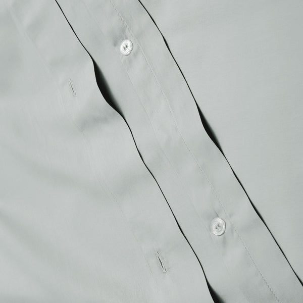 organic sateen duvet cover set green mist detail