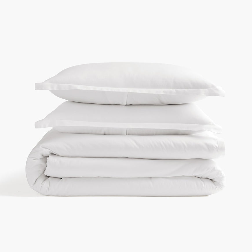 organic sateen duvet cover set white