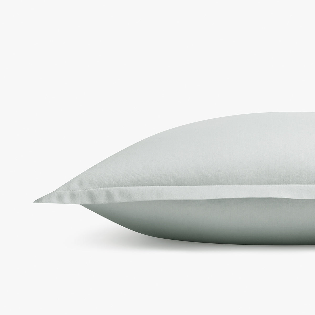 organic sateen euro pillow sham green mist detail