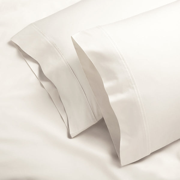 organic sateen pillowcases cream detail